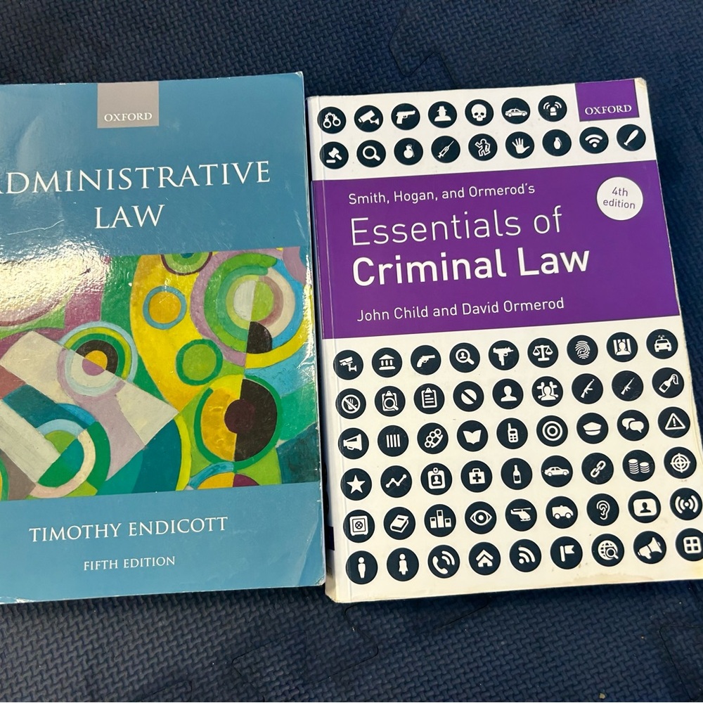 Oxford Administrative Law and Essentials of Criminal Law Books